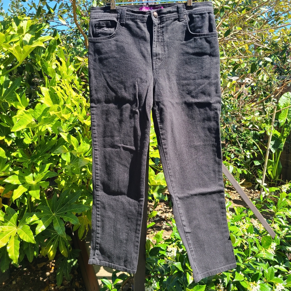 Gloria Vanderbilt Black Jeans Size 14 PETITE